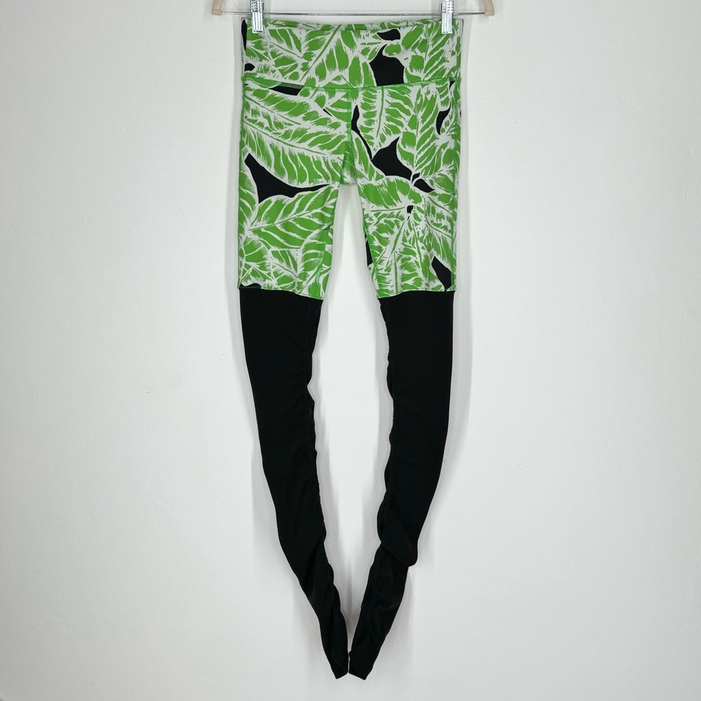 ALO Yoga Palm Springs Glowstick Green & Black Goddess Leggings Women’s Size XS